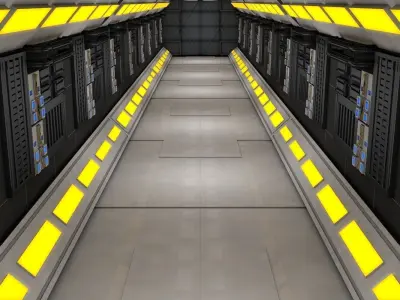 Sci Fi Corridor 3D model 168