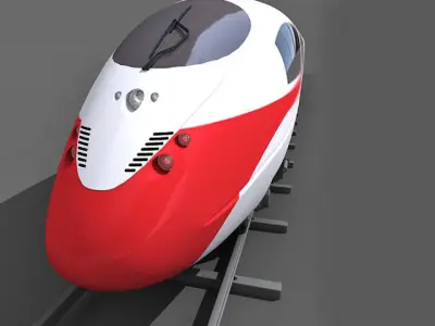 Red Speed Train 2 3D model