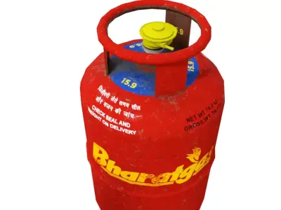LPG Gas Cylinder Low-poly 3D model