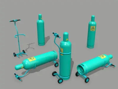Propane Tank Low-poly 3D model 17