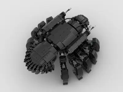 retro futuristic walker tank  3D model