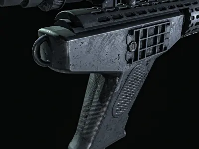 Deathhammer Blaster Pistol Low-poly 3D model