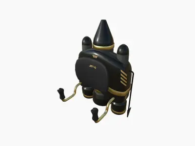 Jetpack D02 Golden Black - SciFi Character Design Low-poly 3D model