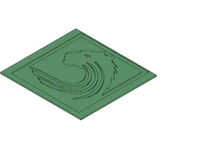 Lion Wave Mold 3D Printable Laser Cut Ready Vector Art 3D model