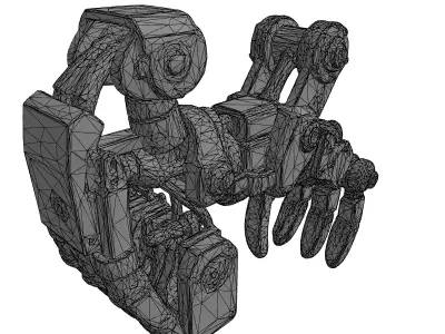 Industrial Robotic Claw Arm Low-poly 3D model