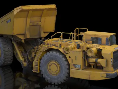 Mining Truck CAT AD45B Dirty Rigged 3D model