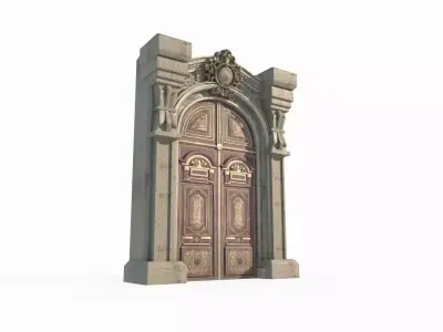 Classical entrance of architectural structure 3D model