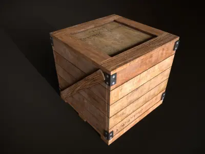 Wooden Crate-6 Low-poly 3D model