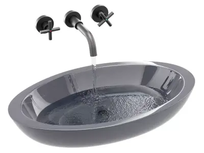 Anna black marble sink 3D model