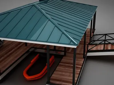 HD Small Harbor Dock 3D model