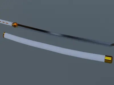 Katana Low-poly 3D model 7
