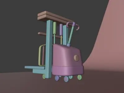 Low poly Forklift Truck 3D Model Low-poly 3D model