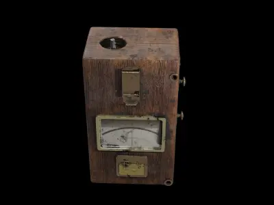 Vintage electrometer device model Low-poly 3D model