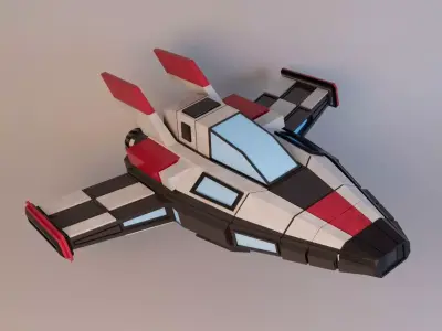 NovaStrike Interceptor XR-15 Spaceship Low-poly 3D model