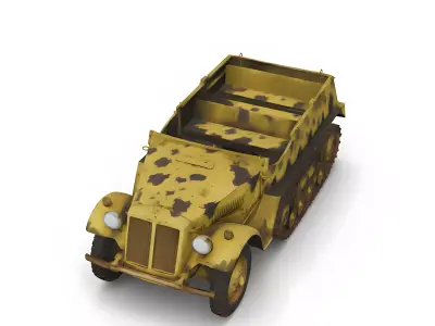 WWII Armored Half-Track Personnel Carrier 3D Model Low-poly 3D model