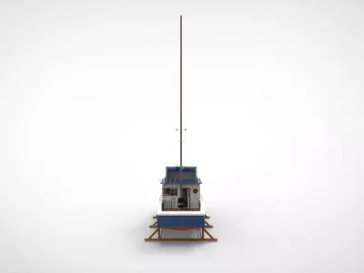 Building Fishing Vessel Low-poly 3D model