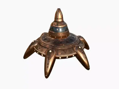 Alien Spaceship UFO G06 Copper - Sci Fi Spacecraft Design Low-poly 3D model