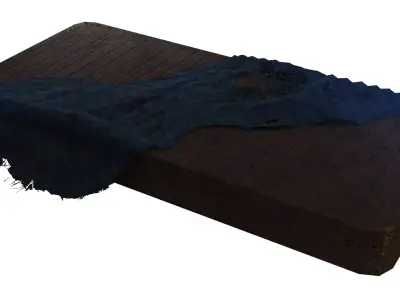 Damaged Old Matress And Blanket Prop - Game Ready Asset Low-poly 3D model
