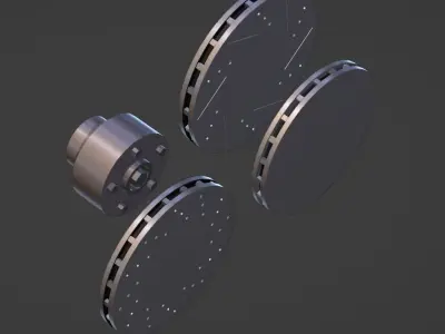Disk Brakes Pack Low-poly 3D model