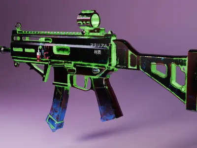 assault rifle 3D model 8
