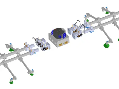 Sheet metal robot tooling for tandem press line 3D model 3D model