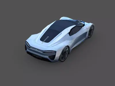 Futuristic Hypercar Vehicle Low-poly 3D model