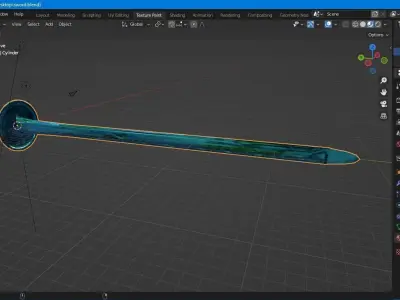 Golden sword Low-poly 3D model