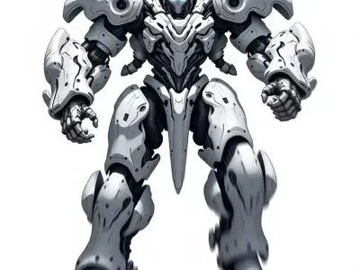 Transformer Mech Futuristic Battle Robot Heavy Armor 3D Low-poly 3D model
