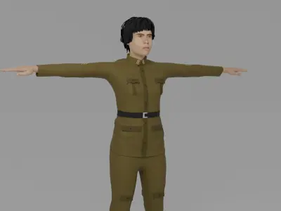 WW2 Soldier  Low-poly 3D model