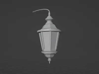 Classic exterior light with brushed rusted metal  3D model