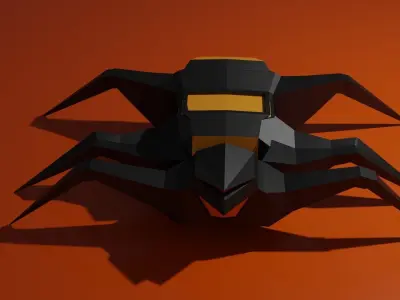 Spider Low poly model robot 3D model