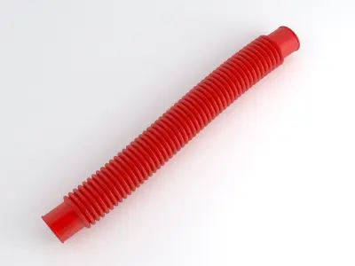 Hog Oval Corrugated Hose 01 Red 3D model