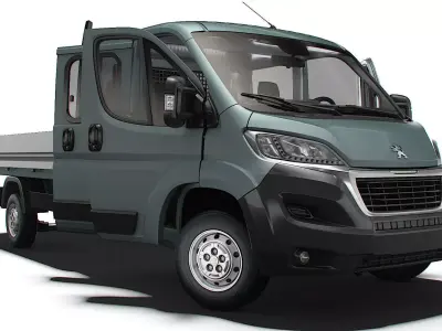 Peugeot Boxer Crew Cab Truck HQInterior 2023 3D model