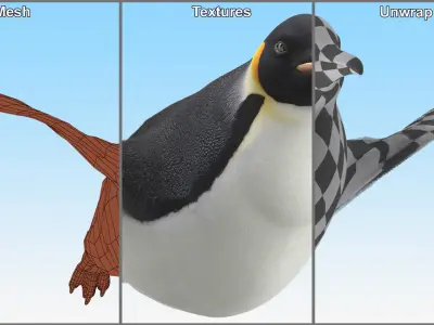  Belly Gliding Emperor Penguin Fur 
