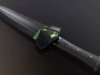 Game Ready necrotic dagger Low-poly 3D model