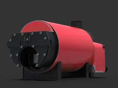 Boiler Machine 3D Model Low-poly 3D model