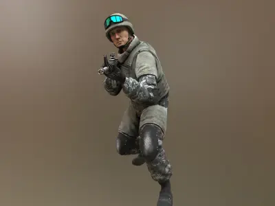 Marine Trooper Update Low-poly 3D model