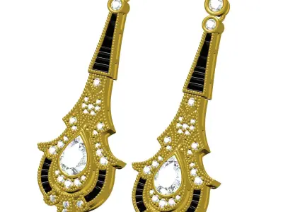 Antique Long Cocktail Earring 3D print model