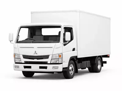 Mitsubishi Fuso Canter Box Truck Low Poly Cargo Model Low-poly 3D model