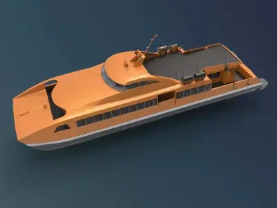 Ferry Roro Ship Catamaran Hull Low-poly 3D model