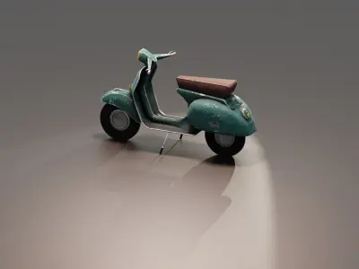 Vintage Piaggio Vespa Free low-poly 3D model