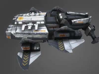 XE-08 Recon and Transport Spacecraft Low-poly 3D model
