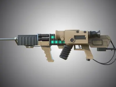 Laser rifle EM-1 Railgun Low-poly 3D model