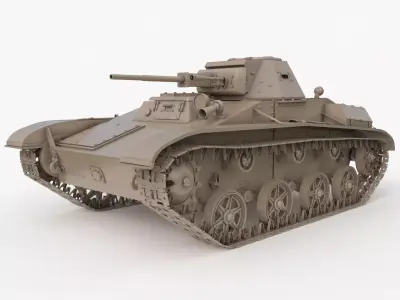 Tank T 60  Clay VRay 3D model