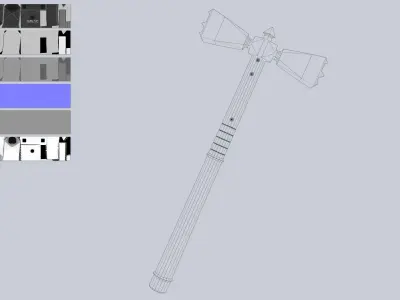 Combat hammer Low-poly 3D model