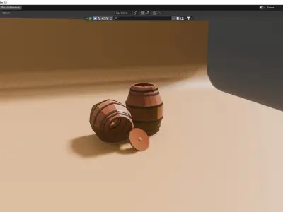 Lowpoly Barrel 3d model Low-poly 3D model