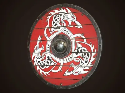 Viking Shield 34 Low-poly 3D model