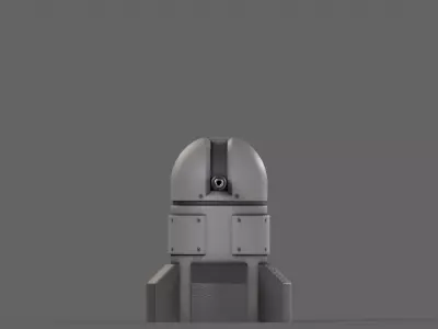 PBR Turret Gun 06 Grey Low-poly 3D model