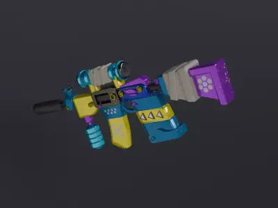 Low Poly M16-Style Rifle 3D Model  Game Ready PBR 3D model