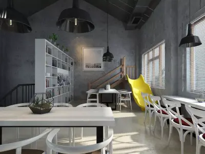 Industrial Book Lounge 3D model